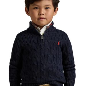 Polo Ralph Lauren Maglia In Cotone A Trecce Con Cerniera