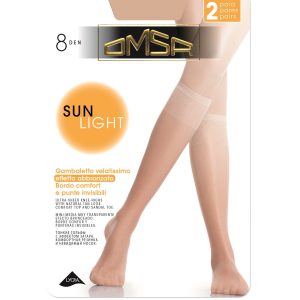 OMSA – Gambaletto Velato 8 Denari Effetto Abbronzato – Beige Naturel – Nero