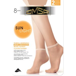 OMSA – Calzino Velato 8 Denari Con Effetto Abbronzante E Punte Invisibili – Nero – Beige Naturel