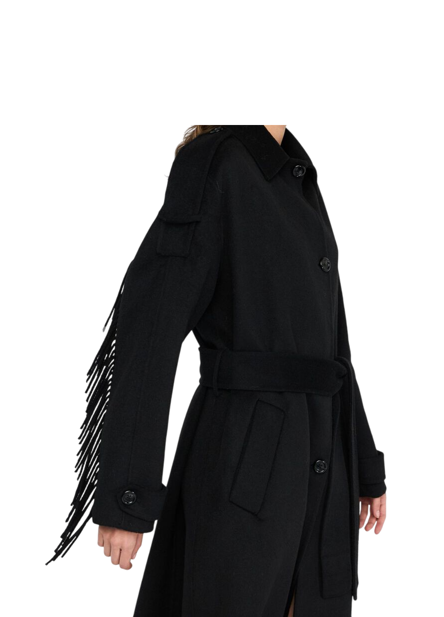 TRENCH CON FRANGE NERO – LIU JO - immagine 3