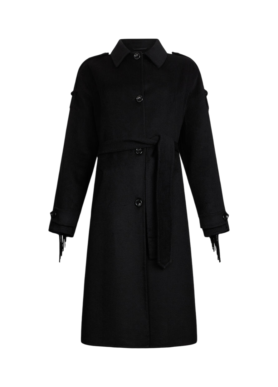 TRENCH CON FRANGE NERO – LIU JO - immagine 2