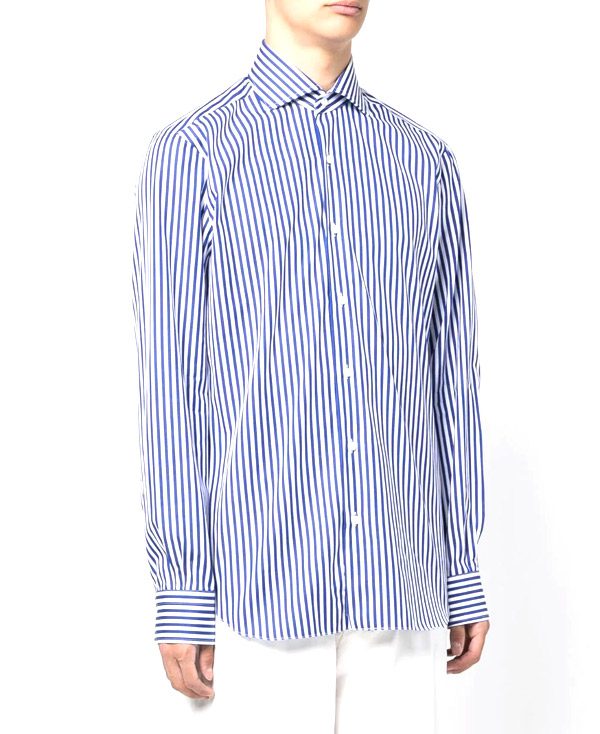 Camicia righe bianche e blu – Barba Napoli - immagine 3