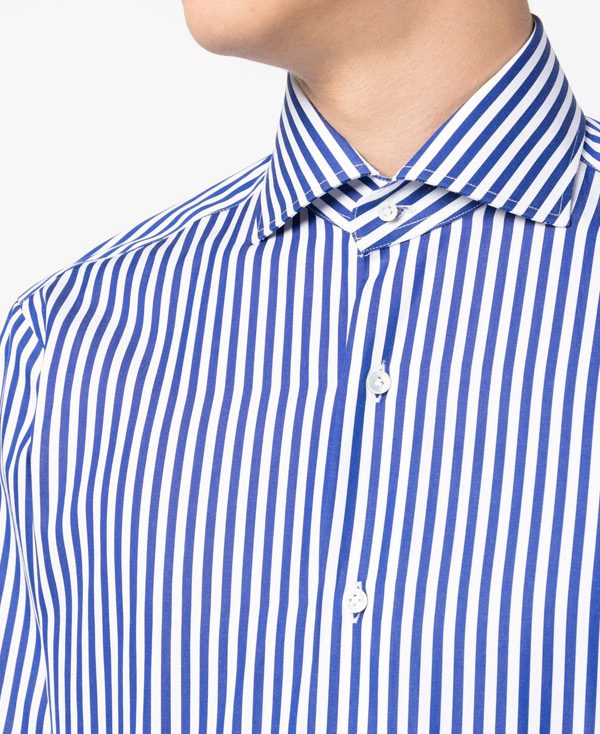 Camicia righe bianche e blu – Barba Napoli - immagine 4
