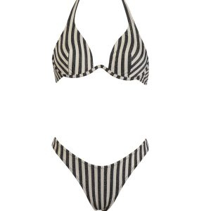 SIèLEI – Bikini A Righe – Nero – Rosso