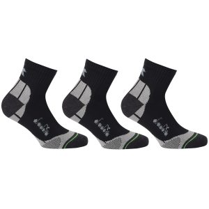 DIADORA – Calze Sportive Corte Traspiranti – 3 Pack Nero
