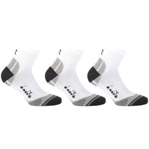 DIADORA – Calze Sportive Corte Traspiranti – 3 Pack Bianco