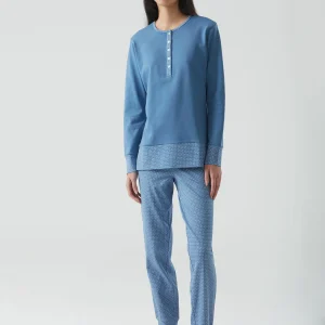 RAGNO – Pigiama Con Stampa Geometrica In Caldo Cotone – Carta Zucchero