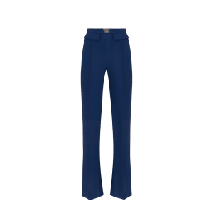 Pantaloni in crêpe con placca logo – Elisabetta Franchi