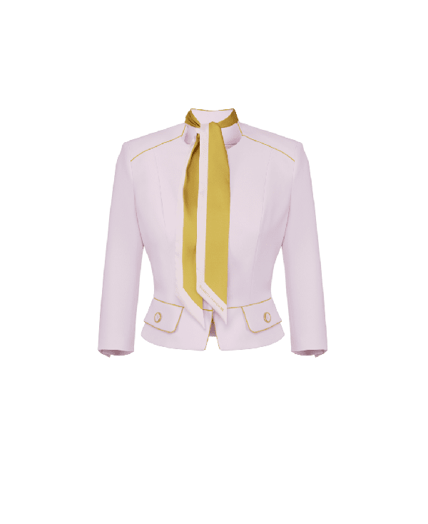 Giacca in crêpe con foulard bicolore – Elisabetta Franchi