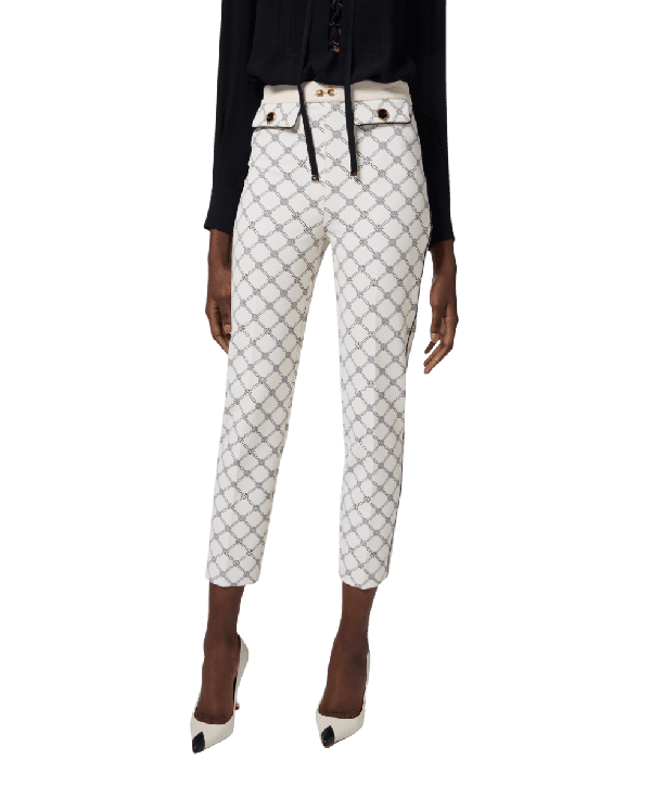 Pantaloni in crêpe con stampa a losanghe – Elisabetta Franchi - immagine 5