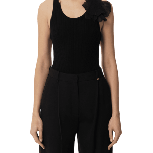 Canotta a costine con fiore – Elisabetta Franchi