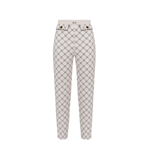 Pantaloni in crêpe con stampa a losanghe – Elisabetta Franchi
