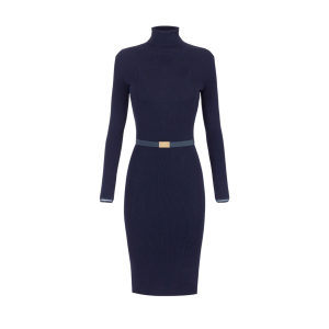 Abito in maglia a costine con cintura twilight – elisabetta franchi