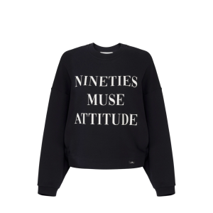 Felpa in cotone con stampa lettering – elisabetta franchi