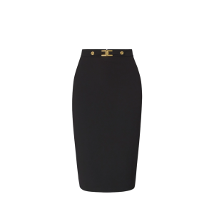 Gonna in crêpe con logo gioiello – elisabetta franchi