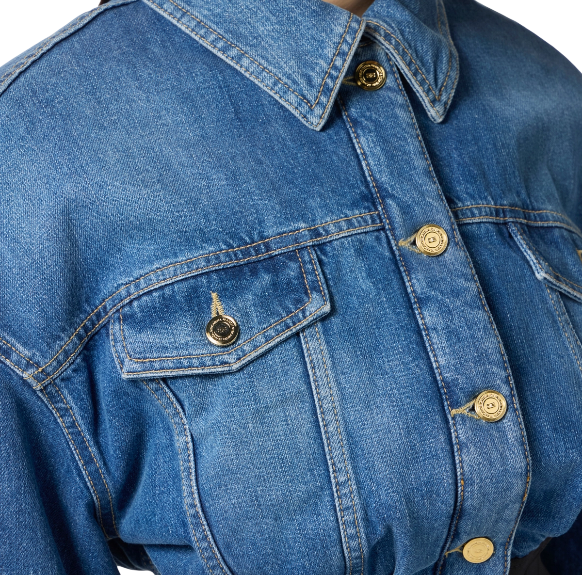 Bomber in denim e neoprene – elisabetta franchi - immagine 5