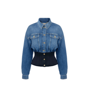 Bomber in denim e neoprene – elisabetta franchi