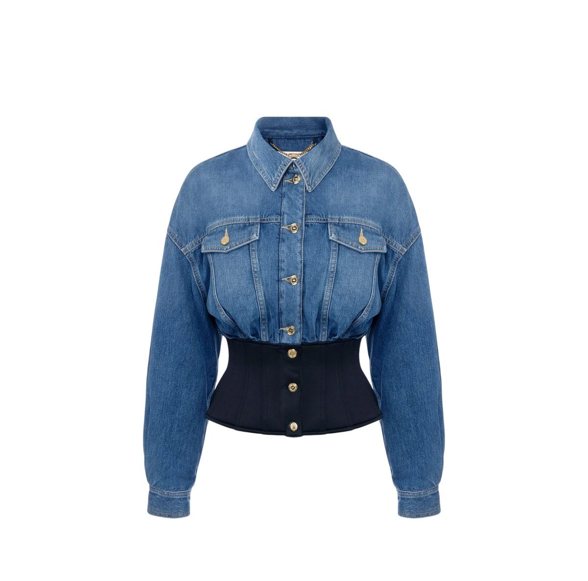 Bomber in denim e neoprene – elisabetta franchi