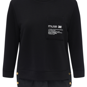 Maglia in felpa con dettagli in popeline – elisabetta franchi