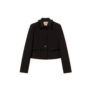 Giacca in crêpe con ricami