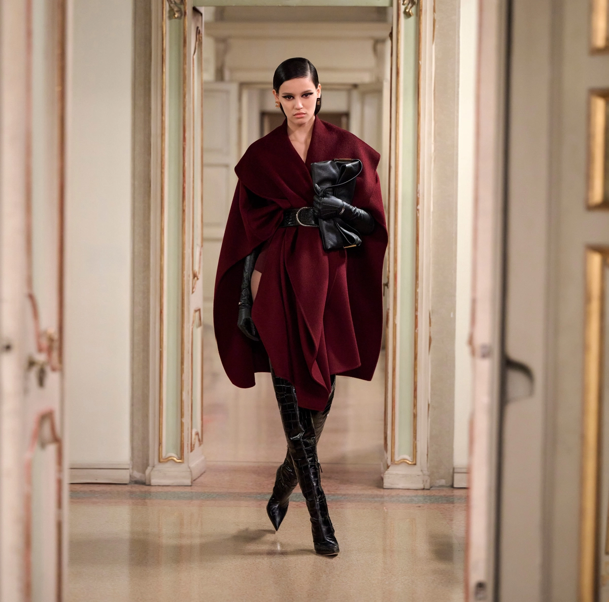 Mantella in panno di lana double – elisabetta franchi - immagine 7