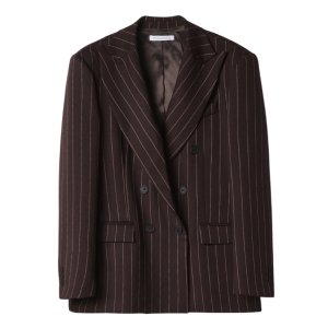 Helsa- Blazer Gessato Doppiopetto Oversize • Moro