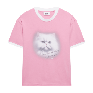 T-SHIRT BOXY KITTEN rosa – GCDS