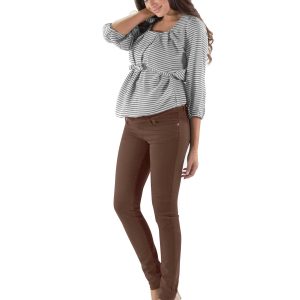 Pantalone Premaman Slim Fit - Marrone