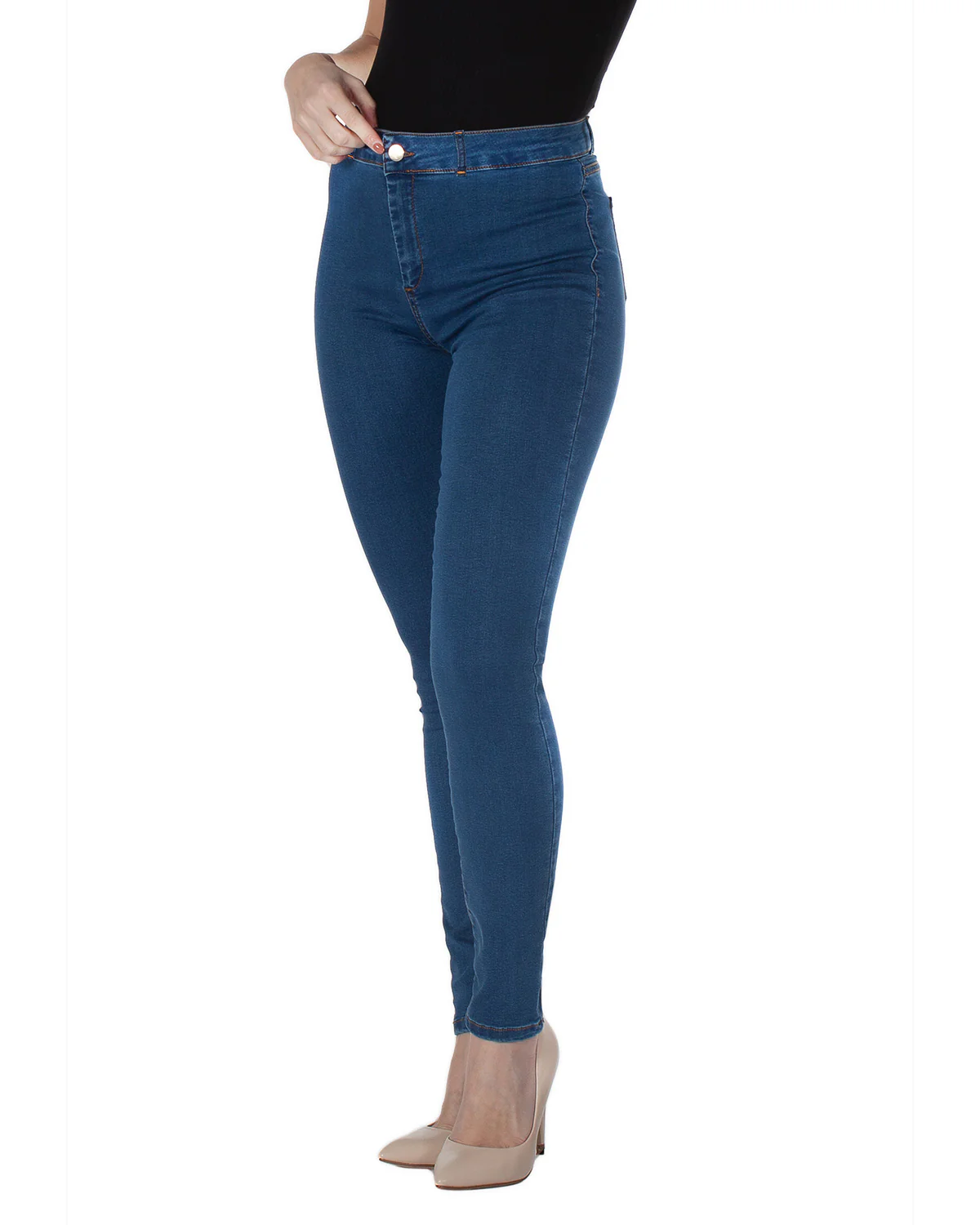 Jeggings in Denim Super Stretch Vita Alta (Medio)