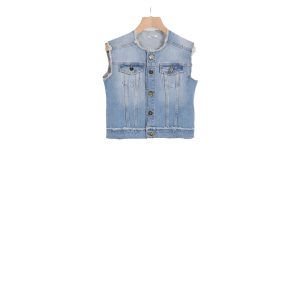 LIU JO GILET DI JEANS CON STAMPA