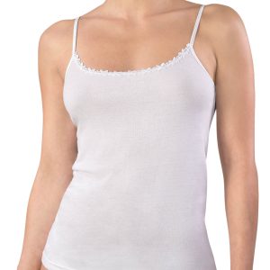 MABRAT – Canotta In Cotone Con Dettagli In Macramé – Bianco – Nero