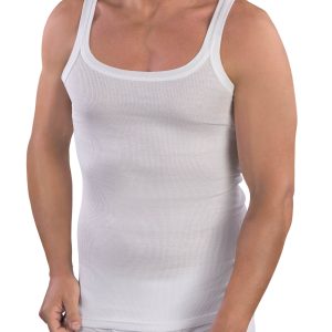 MABRAT – Canotta Uomo Spalla Stretta In Costina – Bianco