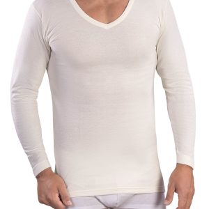 MABRAT – Maglia Intima Lunga In Lana E Cotone – Bianco Lana