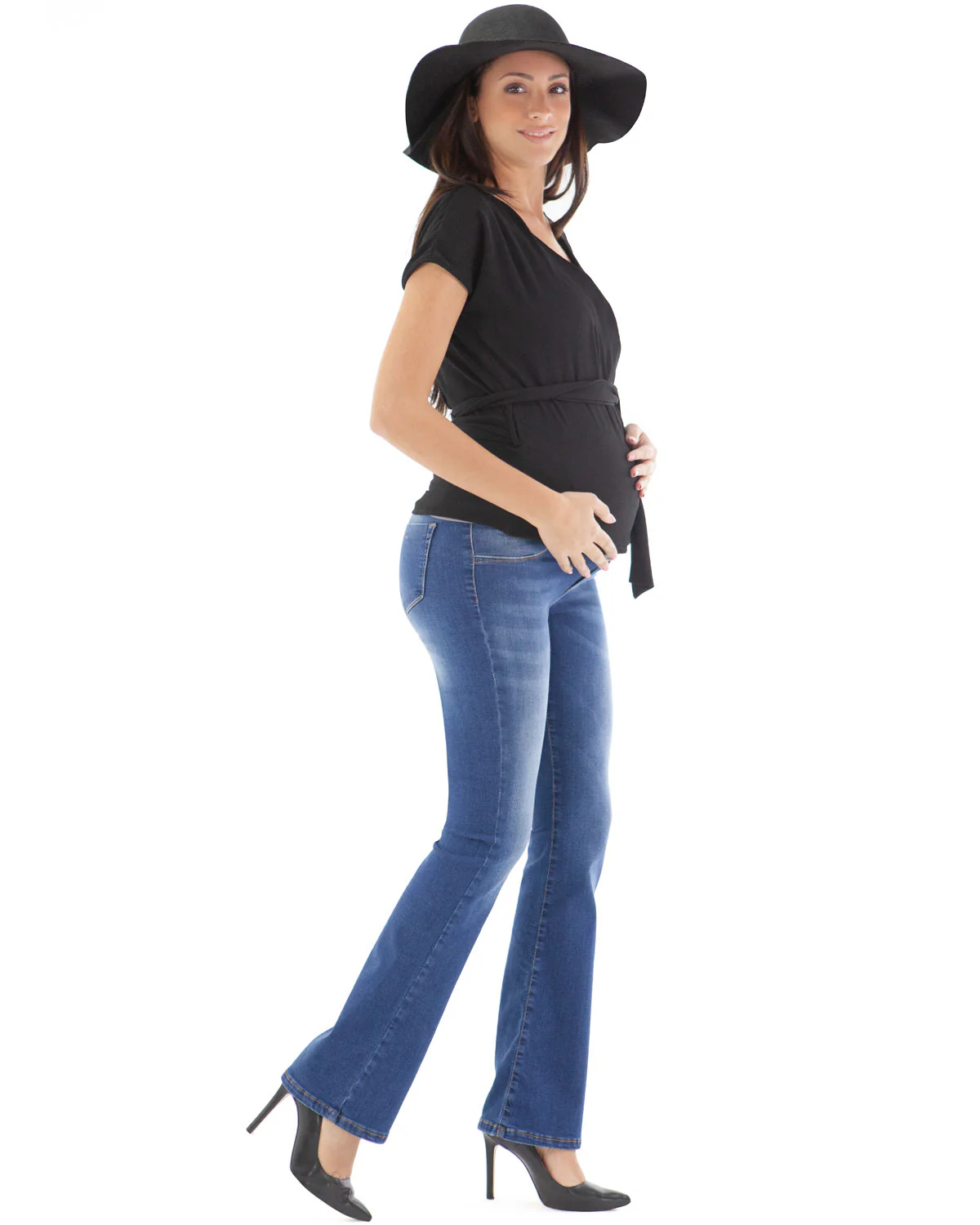 Jeans premaman a zampa Trieste deluxe - immagine 3