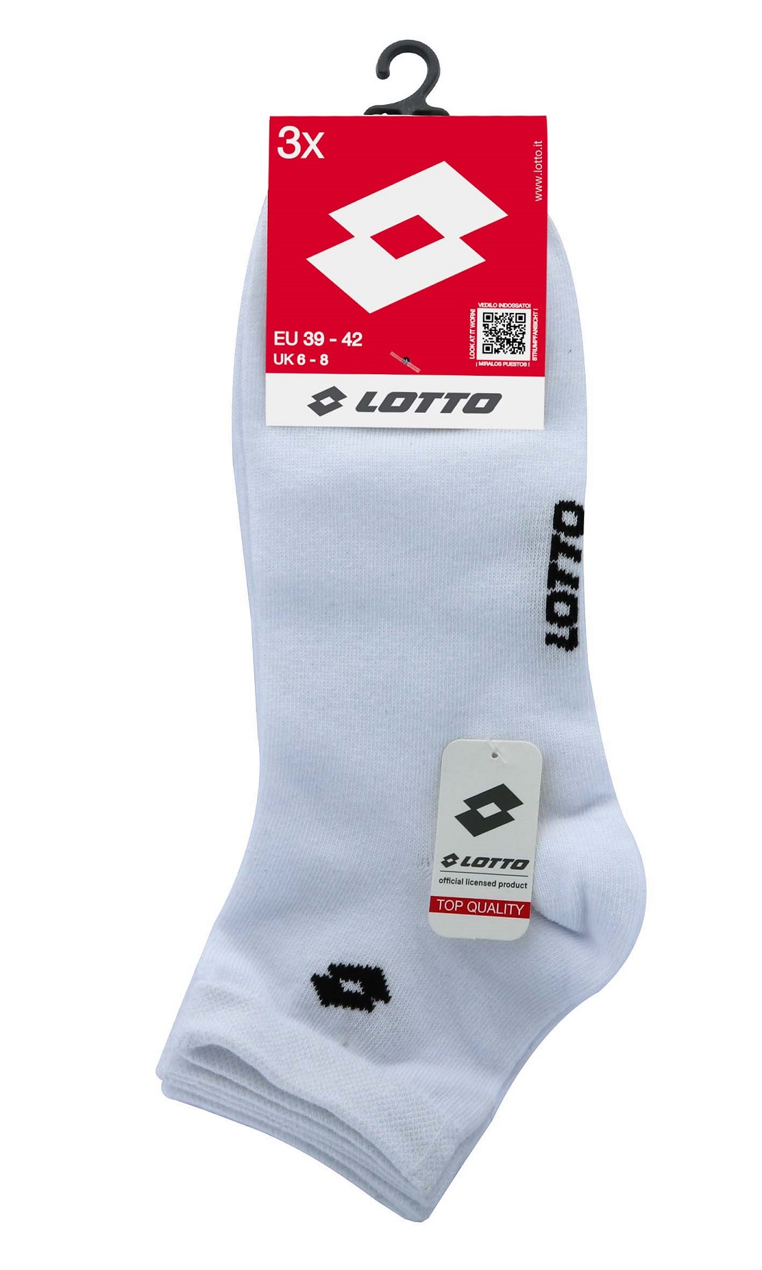 LOTTO – Calze Midi In Cotone 3 Pack – Nero – Blu – Grigio – Bianco - immagine 5