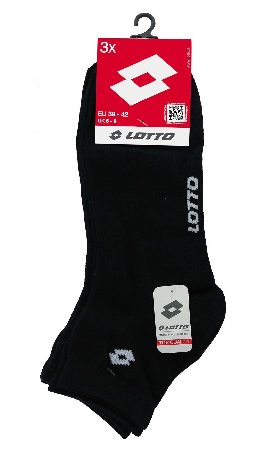 LOTTO – Calze Midi In Cotone 3 Pack – Nero – Blu – Grigio – Bianco