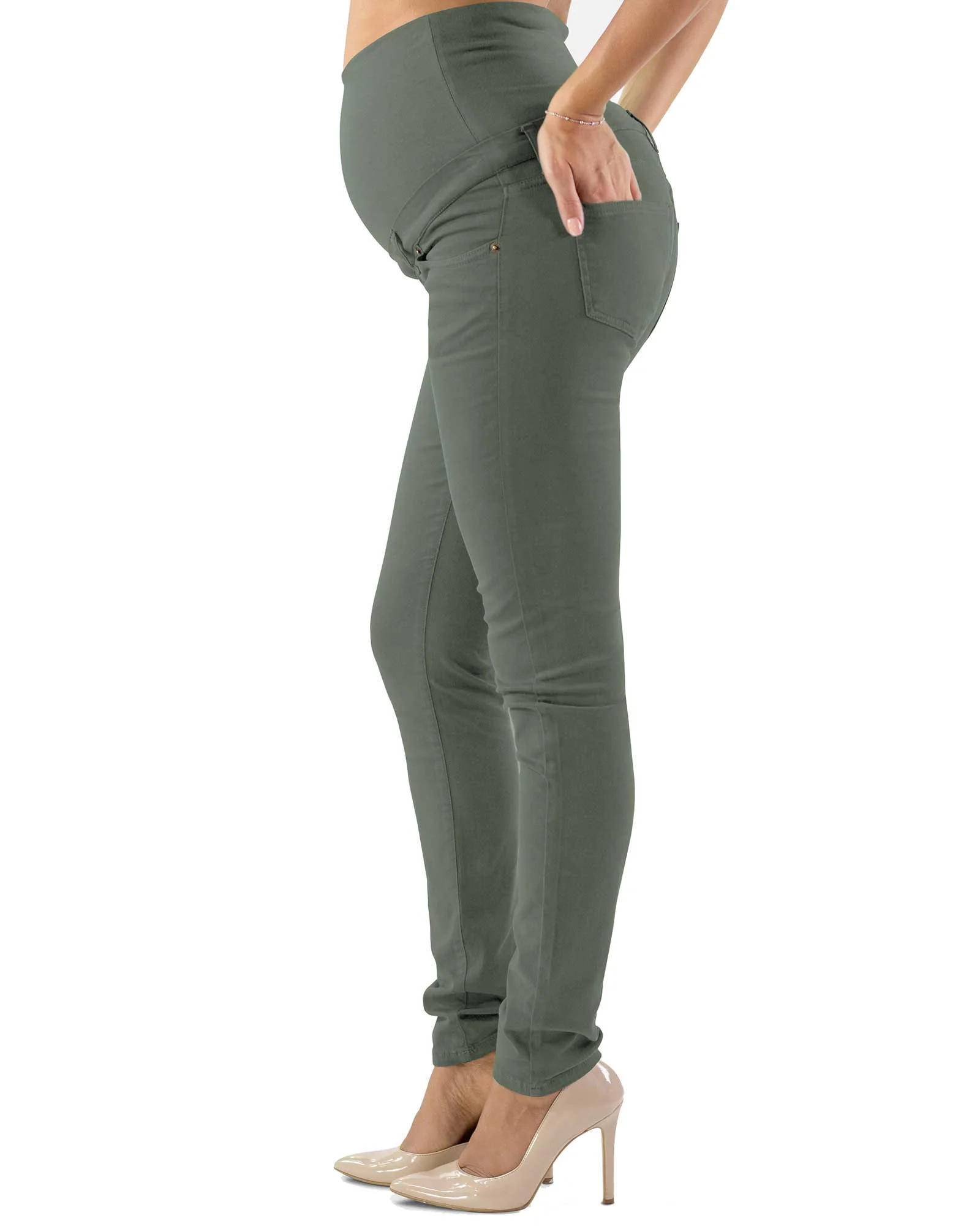 Pantalone Premaman Slim Fit - Asparago - immagine 4