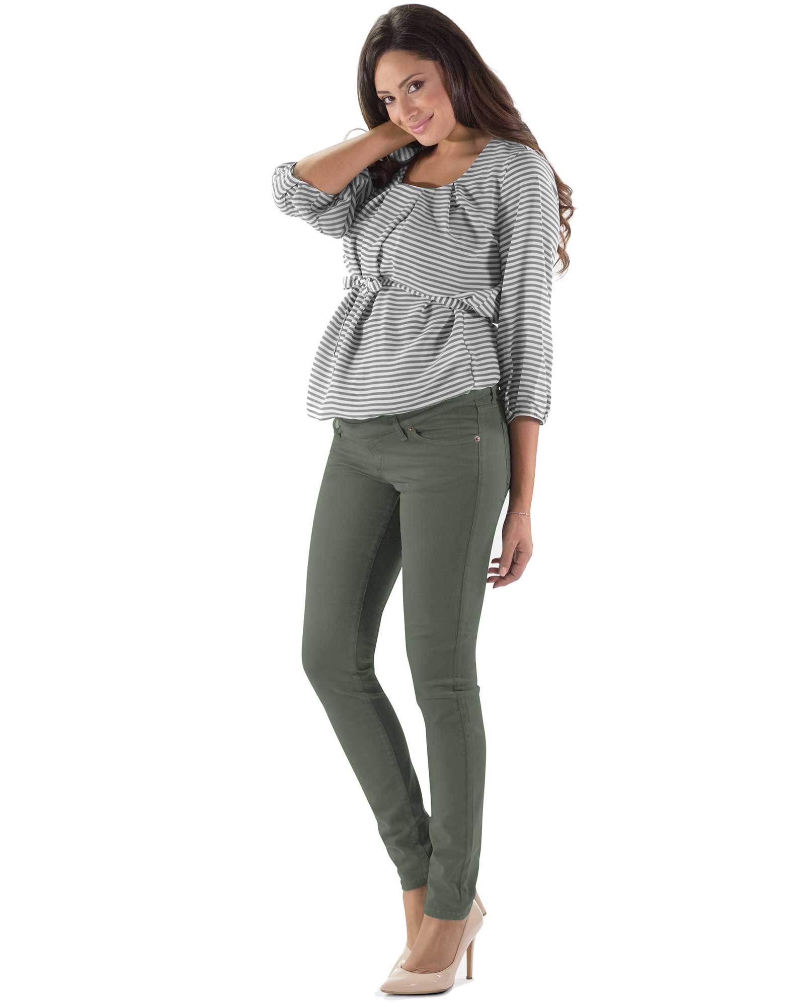 Pantalone Premaman Slim Fit - Asparago