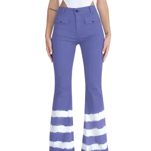 Pantalone Donna Vita Alta Elasticizzato a Zampa