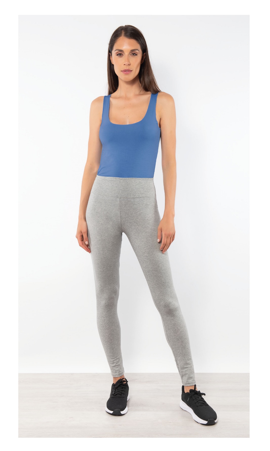 GLADYS – Leggings Pancia Piatta In Cotone – Grigio – Nero – Blu - immagine 2