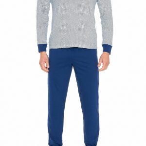 SERGIO TACCHINI – Pigiama Uomo In Cotone Jersey Senza Polsini – Blu