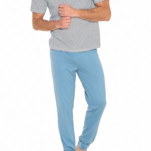 SERGIO TACCHINI – Pigiama Uomo Tris 3 Pezzi In Cotone – Sugar – Blue