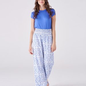 PIGIAMIAMOCI – Pigiama Donna In Fantasia Maioliche – Azzurro