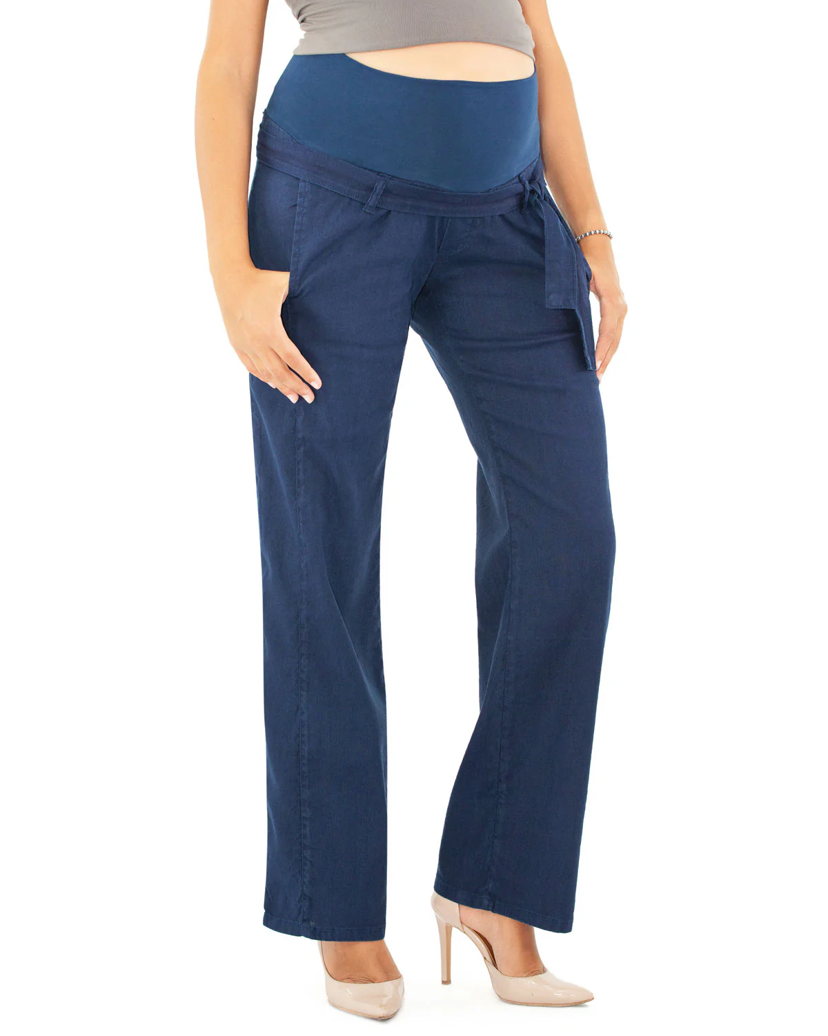 PANTALONE PREMAMAN ESTIVO - BLU - immagine 2