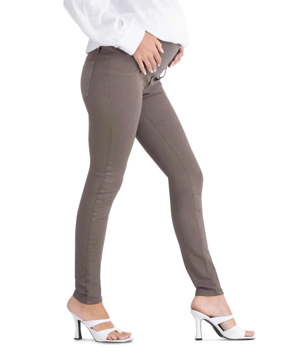 Pantalone Premaman Slim Fit - Fango - immagine 5