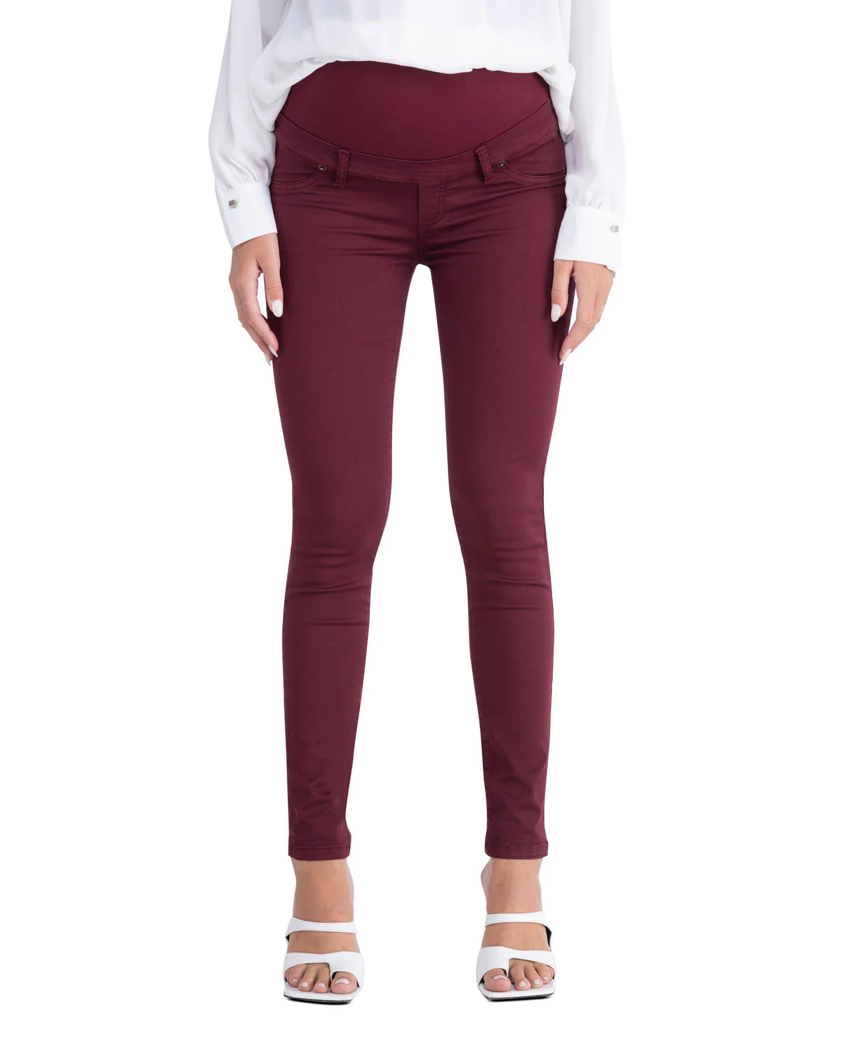 Pantaloni Premaman Slim Fit - Vino - immagine 2
