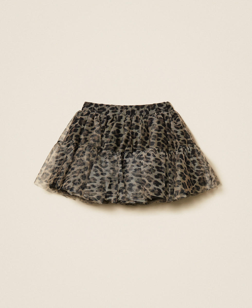 TwinSet Gonna Corta in Tulle Animalier - immagine 3