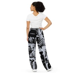 Pantaloni wide leg con stampa all over unisex