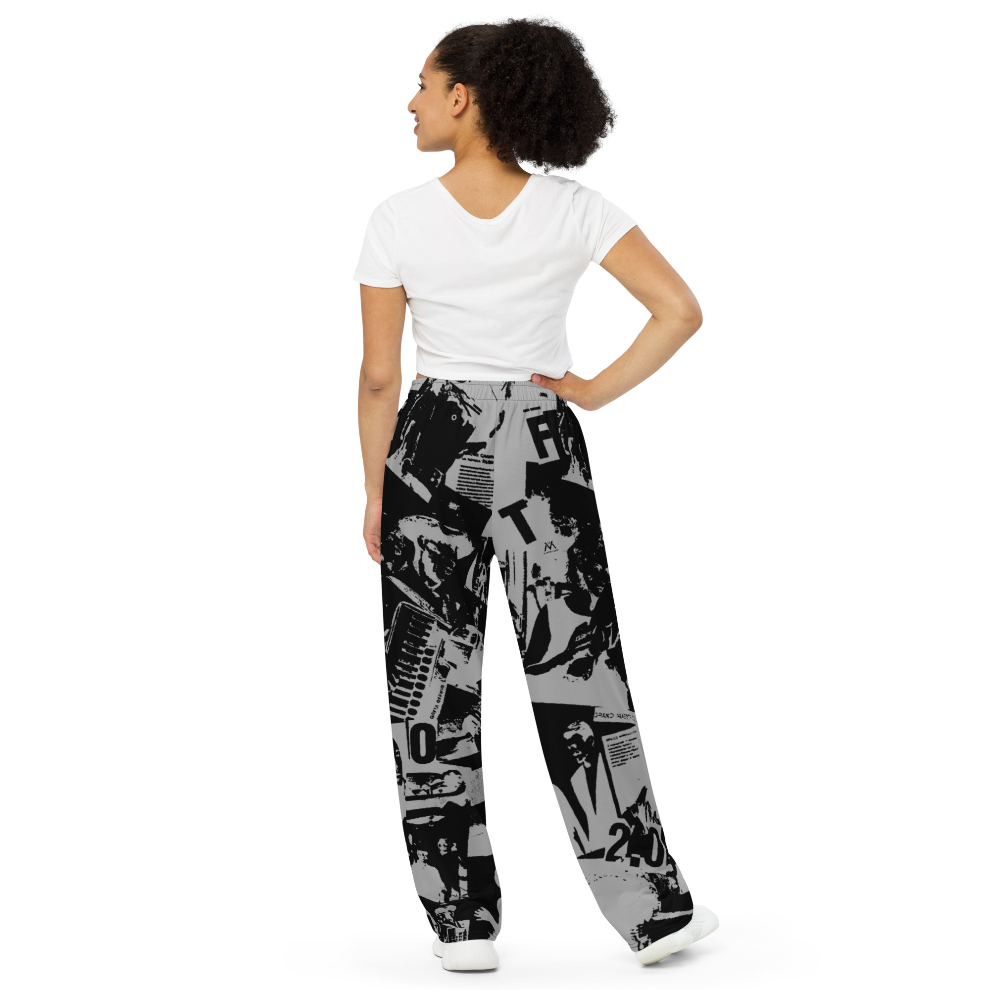 Pantaloni wide leg con stampa all over unisex - immagine 2