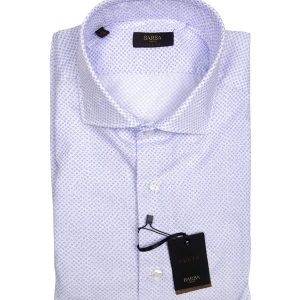Camicia bianca micro fantasia fiori – Barba Napoli